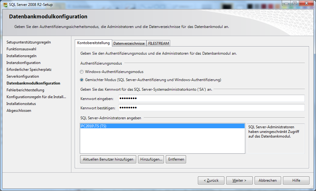 TPS Install SQL Server 7 Datenbankkonfiguration.png